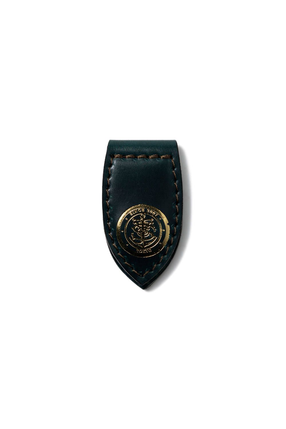 LEATHER GARRISON MONEY CLIP [GREEN] | シェルコードバン マネークリップ / グリーン