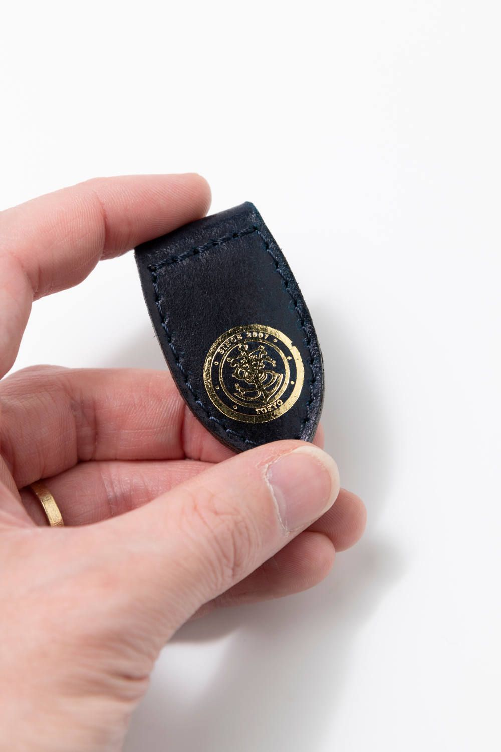 LEATHER GARRISON MONEY CLIP [NAVY] Type-A | シェルコードバン マネークリップ / ネイビー