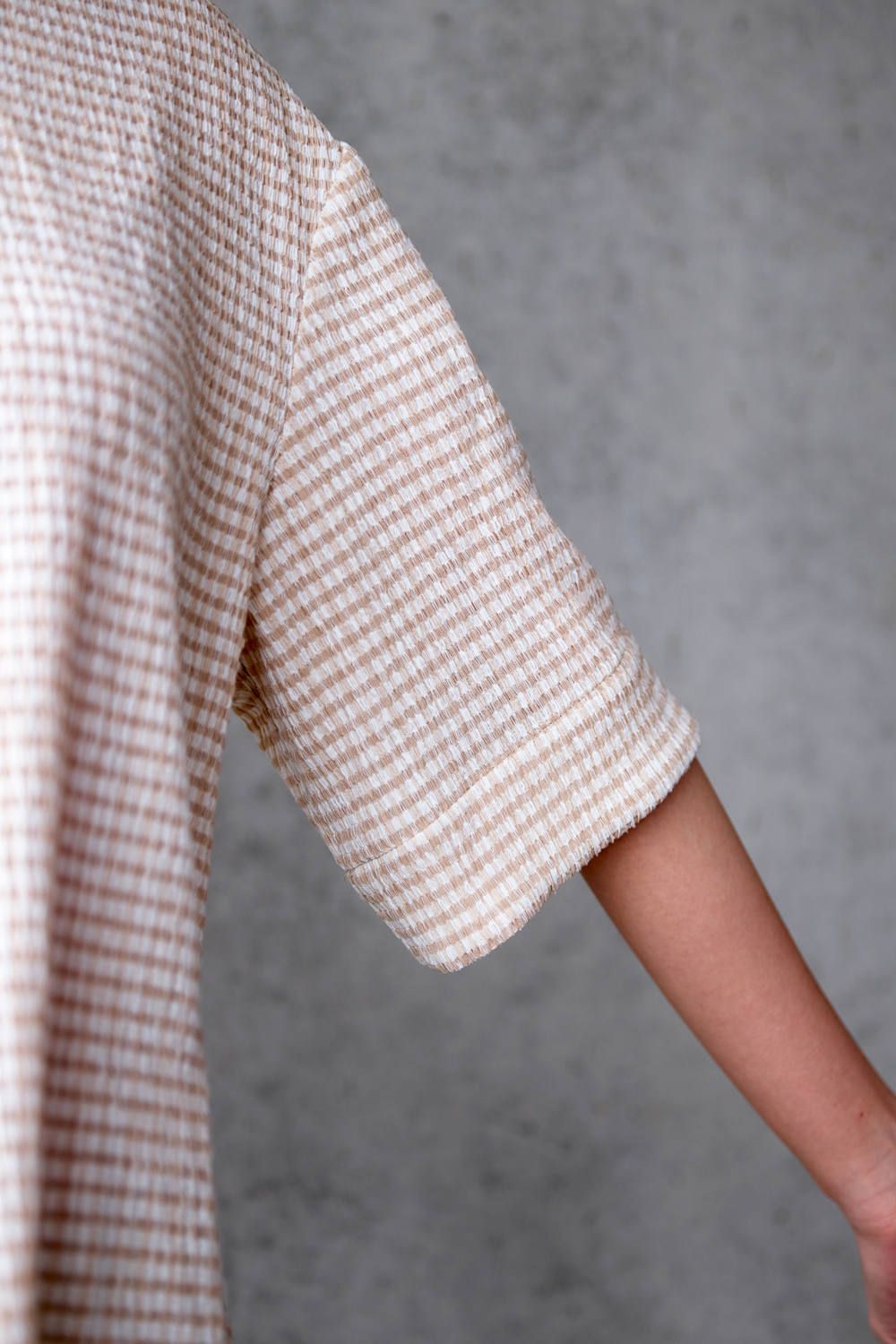 【20SS】BOXY T-SHIRT - ボクシーTシャツ [BEIGE WHITE CHECK]