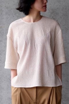 【20SS】BOXY T-SHIRT - ボクシーTシャツ [BEIGE WHITE CHECK]