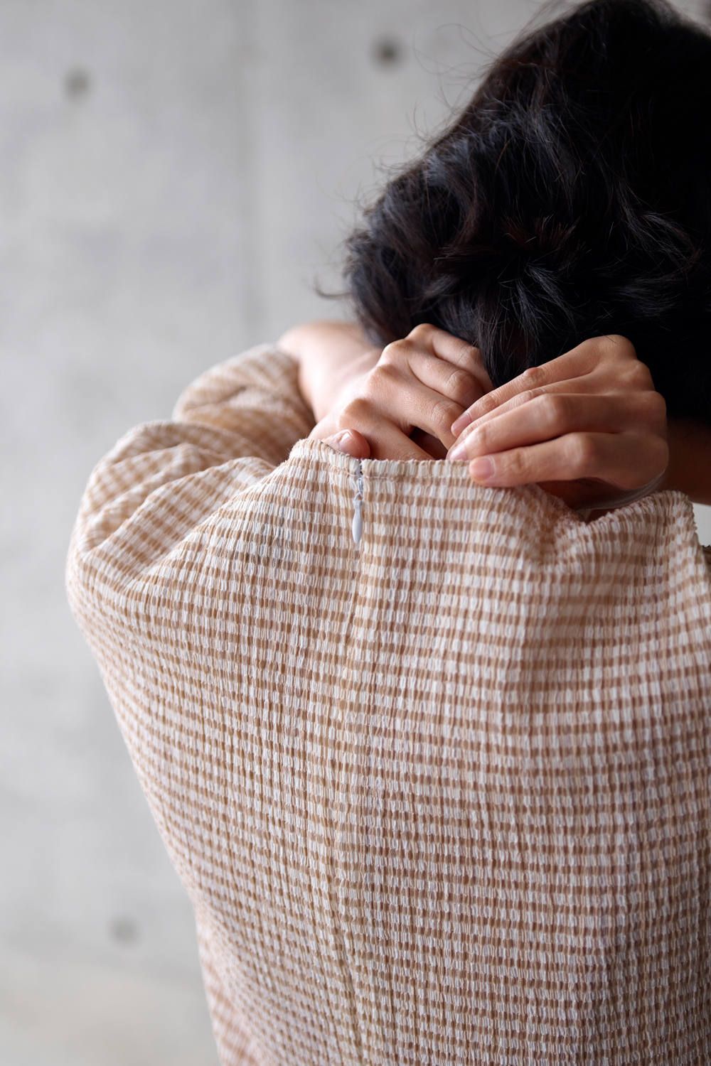 【20SS】BOXY T-SHIRT - ボクシーTシャツ [BEIGE WHITE CHECK]