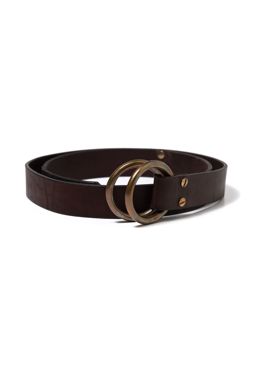 【ラスト1点】LEATHER RING BELT [BROWN] | リングベルト / ブラウン