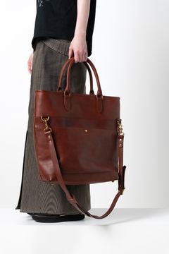 【ラスト1点 / 26SS】LEATHER NELSON 2WAY BAG [CAMEL] | ショルダーバッグ/ トートバッグ (2Way) [キャメル]