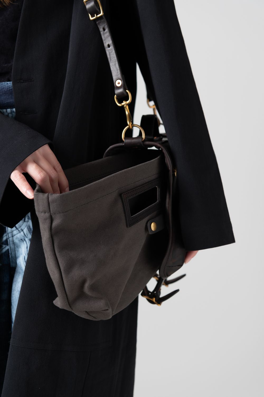 【25SS】LEATHER WANDER PANNIER BAG -SMALL [BLACK] | パニエバッグ (スモール) / ブラック