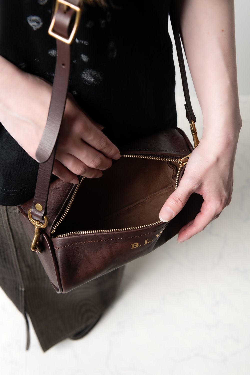 【ラスト1点 / 26SS】LEATHER VOYAGE DRUM BAG [BROWN] | レザードラムバッグ / ブラウン