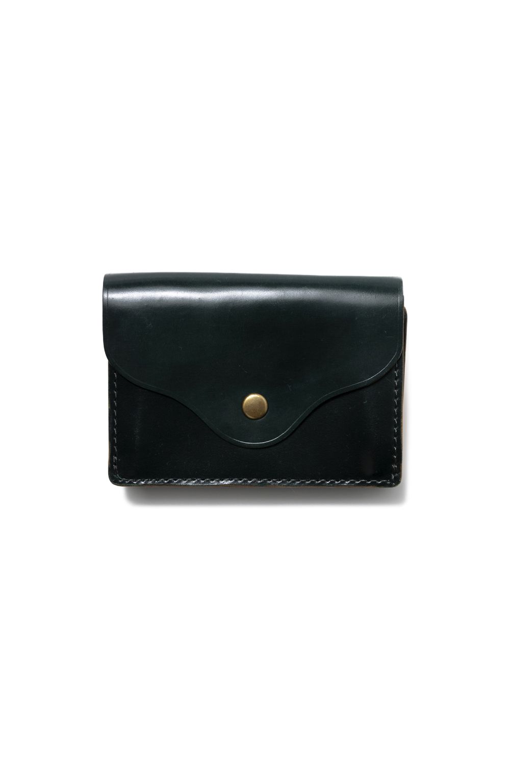 【ラスト1点】LEATHER GARRISON POCKET WALLET [GREEN] | シェルコードバン ポケットウォレット (三つ折り) / グリーン