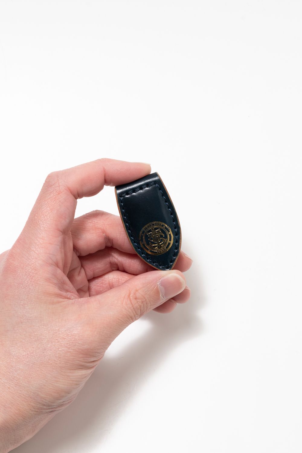 LEATHER GARRISON MONEY CLIP [NAVY] Type-B | シェルコードバン マネークリップ /ネイビー