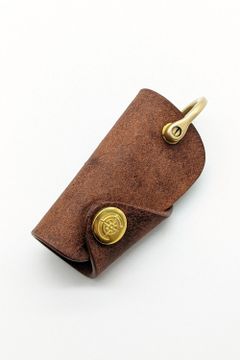ボタンフックキーケース S [ブラウン] / Button Hook Key Case [BROWN] - プエブロ