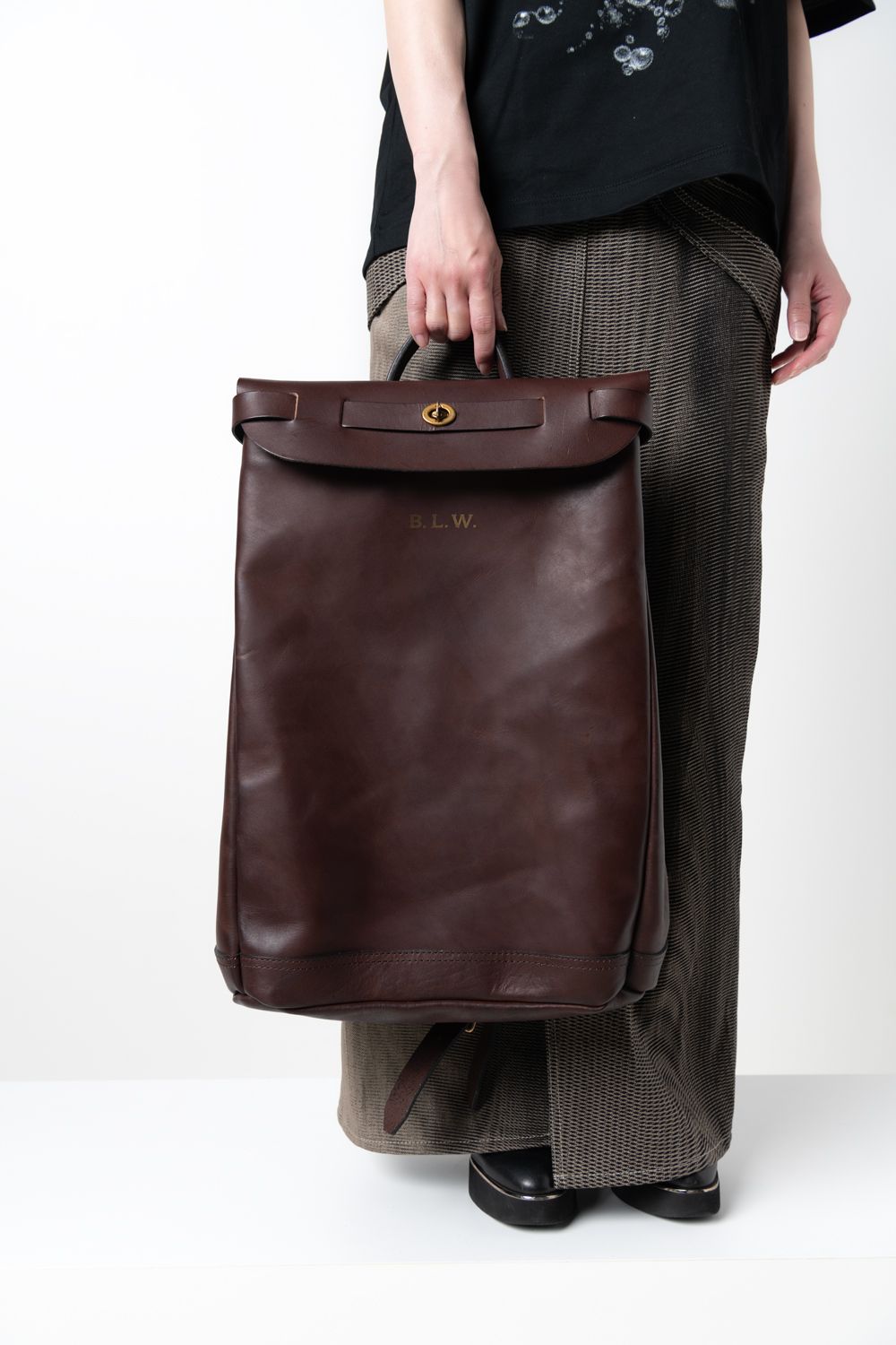 【26SS】LEATHER VOYOGE 2WAY RUCKSACK [BROWN] / レザーリュックサック (2WAY) [ブラウン]