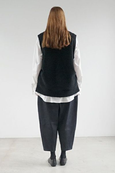 【24AW】boa v vest [BLACK] - ボアブイベスト [ブラック] / vu-cut-011