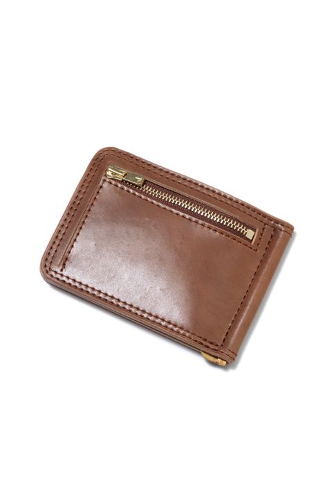 【25SS予約商品】LEATHER GARRISON MONEY CLIP [WHISKY] | シェルコードバン マネークリップ / ウィスキー