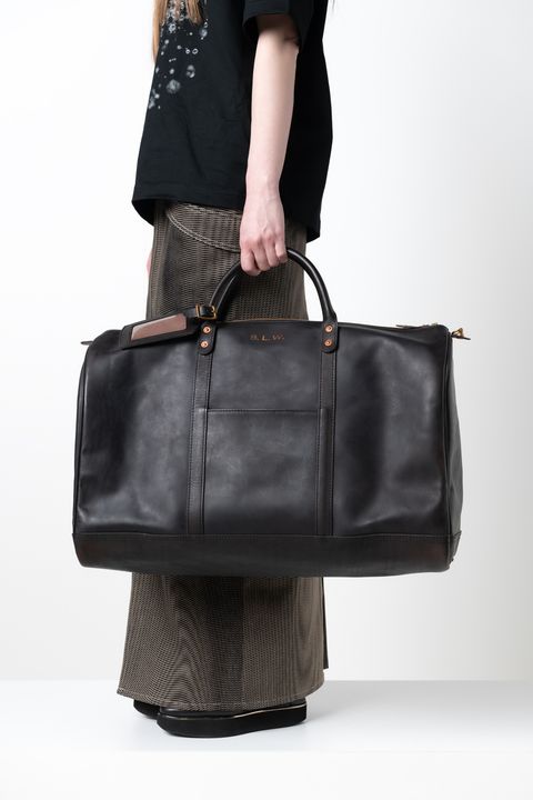 【ラスト1点 / 26SS】LEATHER TRAVEL BOSTON BAG [BLACK] | レザーボストンバッグ / ブラック