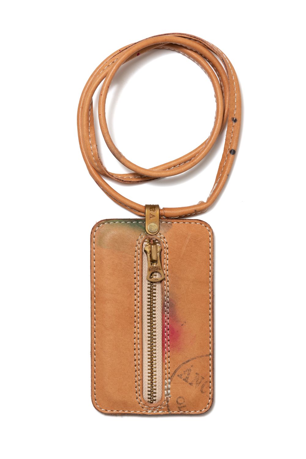 PAINT LEATHER NECK WALLET [NATURAL] | ペイントレザー ネックウォレット / ナチュラル