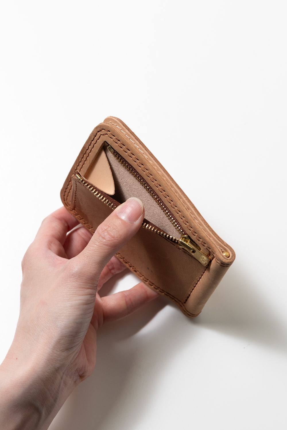【ラスト1点 / 25SS】LEATHER GARRISON MONEY CLIP [BACKSKIN-WHYSKY] | シェルコードバン マネークリップ / バックスキン ウイスキー