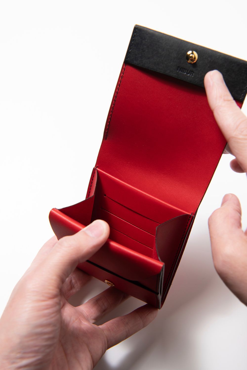 LERAY BF BC - Short wallet [BLACK×RED] / ルレイ ビーエフビーシー - 二つ折り財布 [ブラック×レッド]