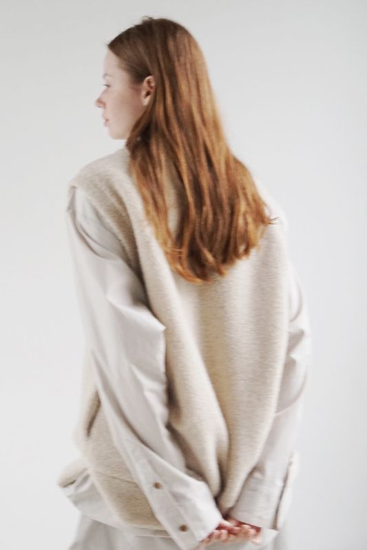 【24AW】boa v vest [OFF BEIGE] - ボアブイベスト [オフベージュ] / vu-cut-011
