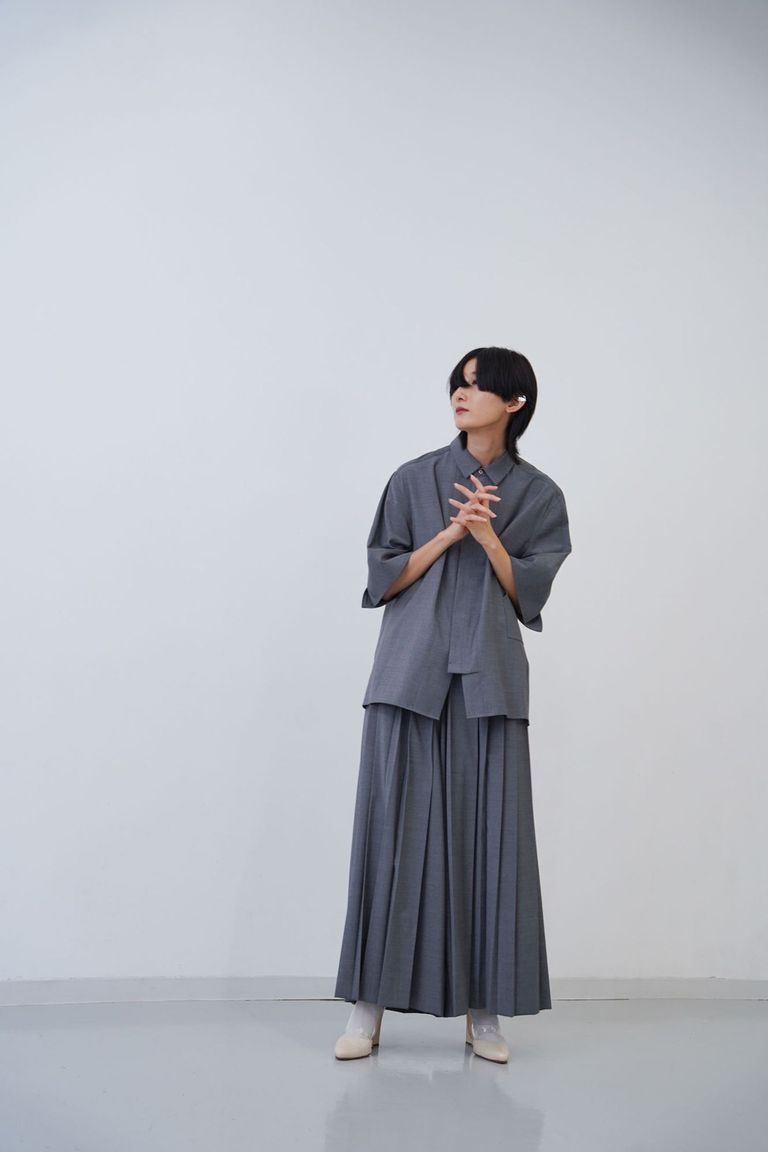 HATRA - 【24SS】Hak Pleats Pants [grey] - ハカマプリーツパンツ 