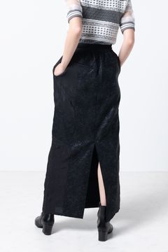 【24SS】ジャカード切替スリットスカート [Black]