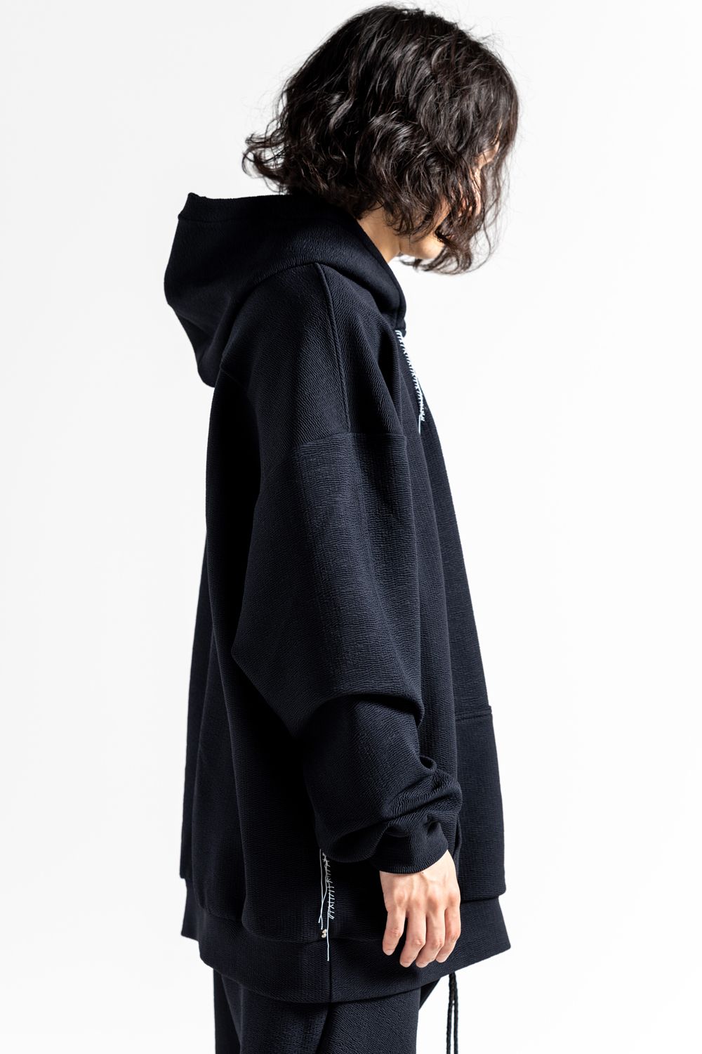 KMRii - 【21AW】Nylon Stretch Hooded Pullover [BLACK] - ナイロン 