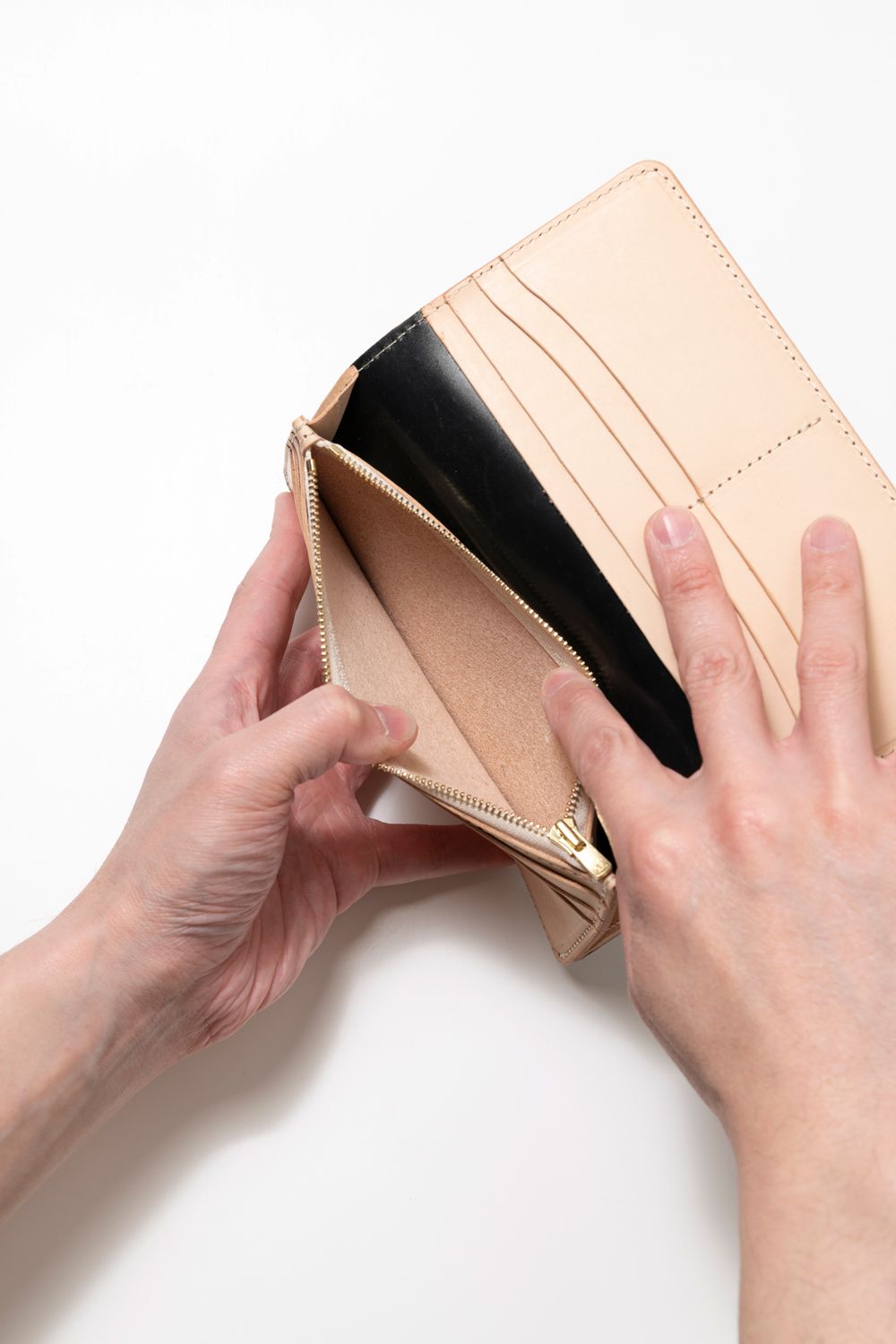 LEATHER GARRISON LONG WALLET [BACKSKIN-ARMY GREEN] TypeB | シェルコードバン ロングウォレット / バックスキン アーミーグリーン