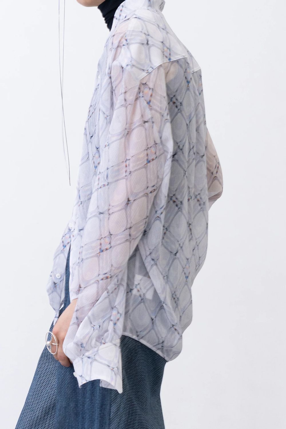 【26SS / 予約受付中】Lattice Sheer Shirt [white] - ラティスシアーシャツ [ホワイト] / SS26SH04