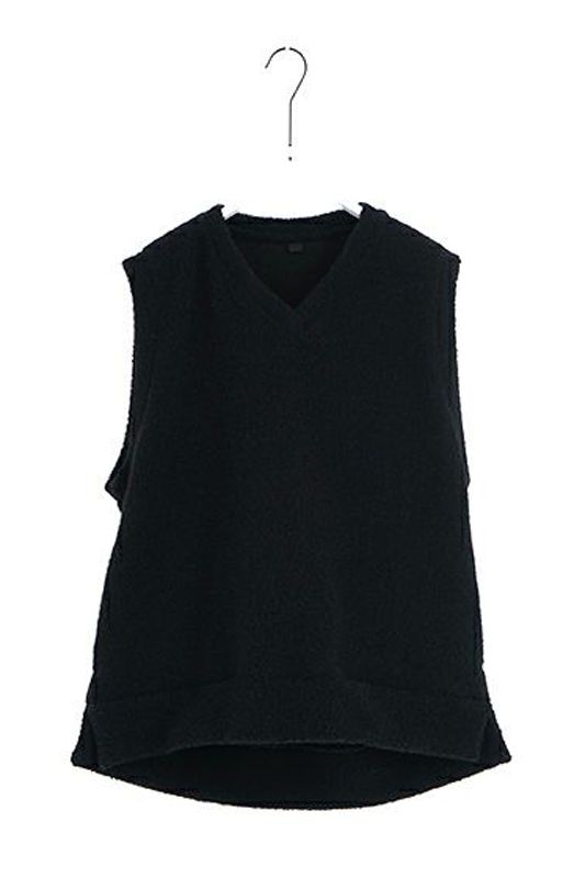【24AW】boa v vest [BLACK] - ボアブイベスト [ブラック] / vu-cut-011