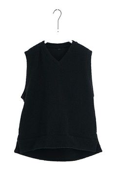 【24AW】boa v vest [BLACK] - ボアブイベスト [ブラック] / vu-cut-011