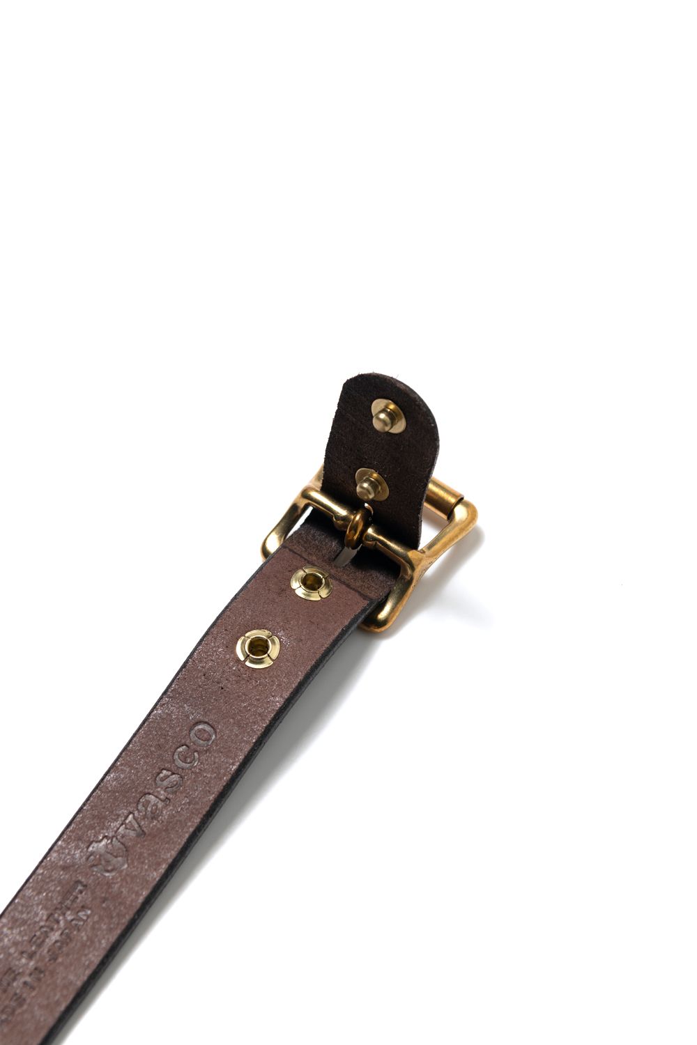 【ラスト1点】LEATHER GARRISON BELT - NARROW [BROWN] | レザーギャリソンベルト / ブラウン