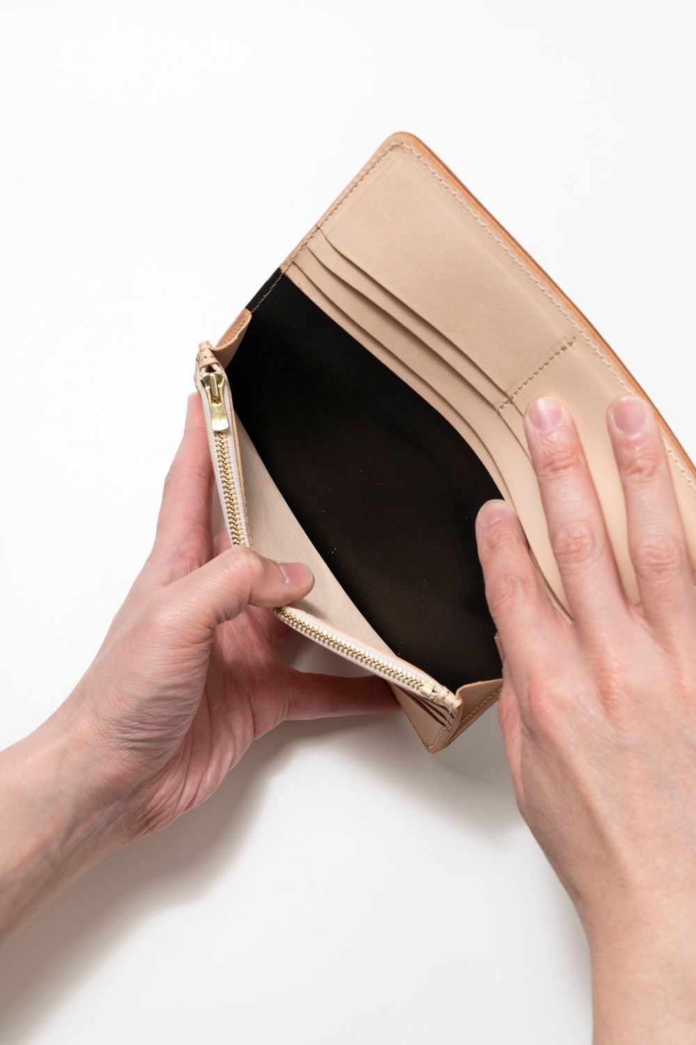 LEATHER GARRISON LONG WALLET [BACKSKIN-ARMY GREEN] TypeB | シェルコードバン ロングウォレット / バックスキン アーミーグリーン
