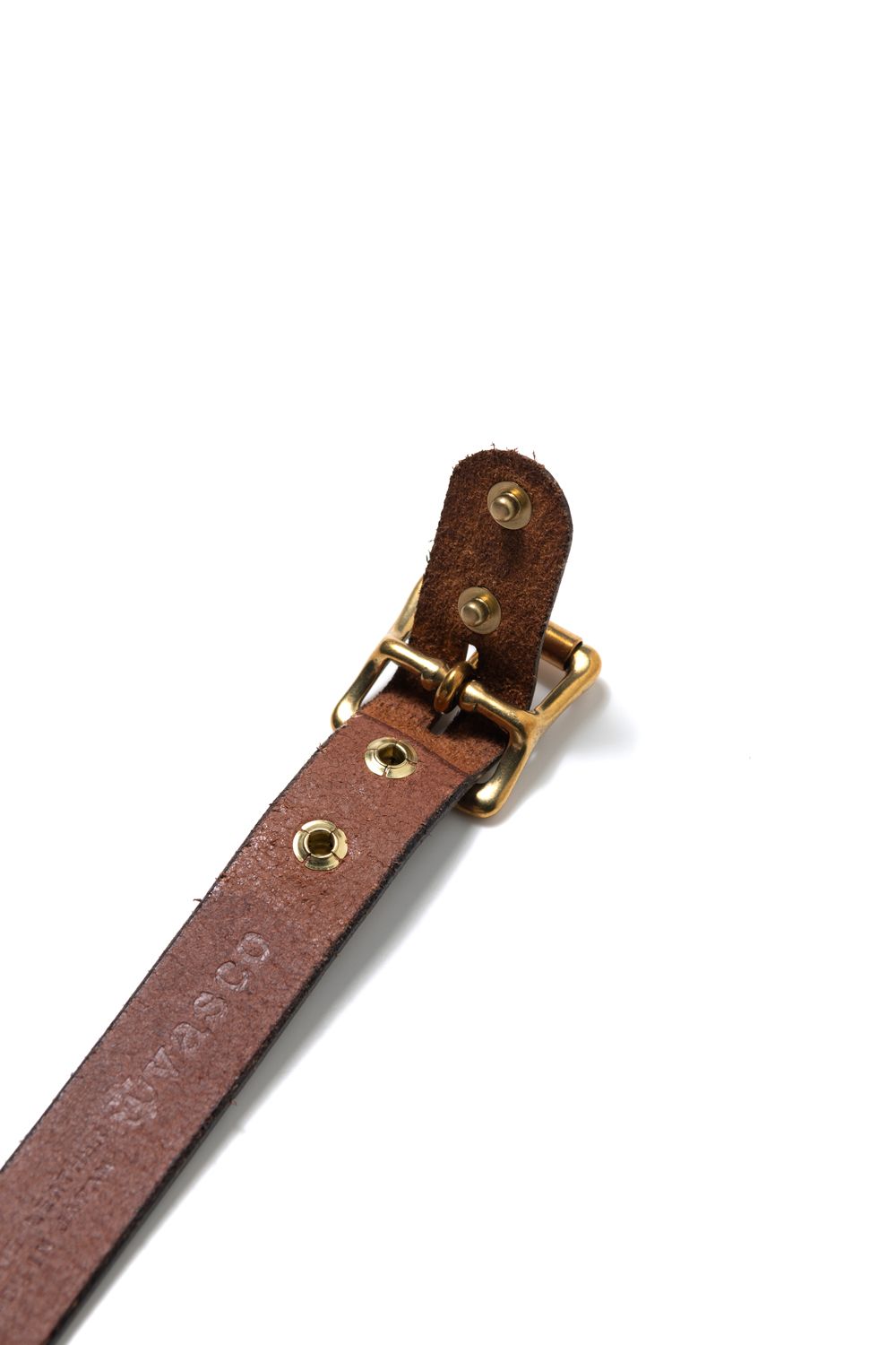 LEATHER GARRISON BELT - NARROW [CAMEL] | レザーギャリソンベルト / キャメル