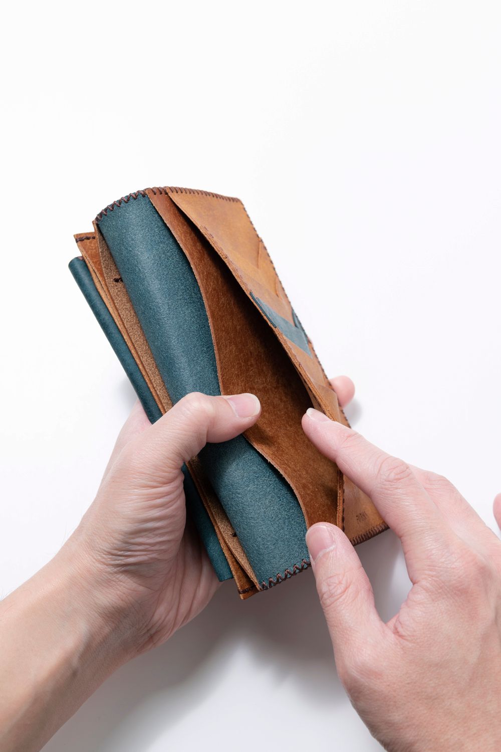 【1点のみ / 限定カラー】長財布 (コインあり) [ブルー × キャメル] / Long Wallet II [BLUE × CAMEL]
