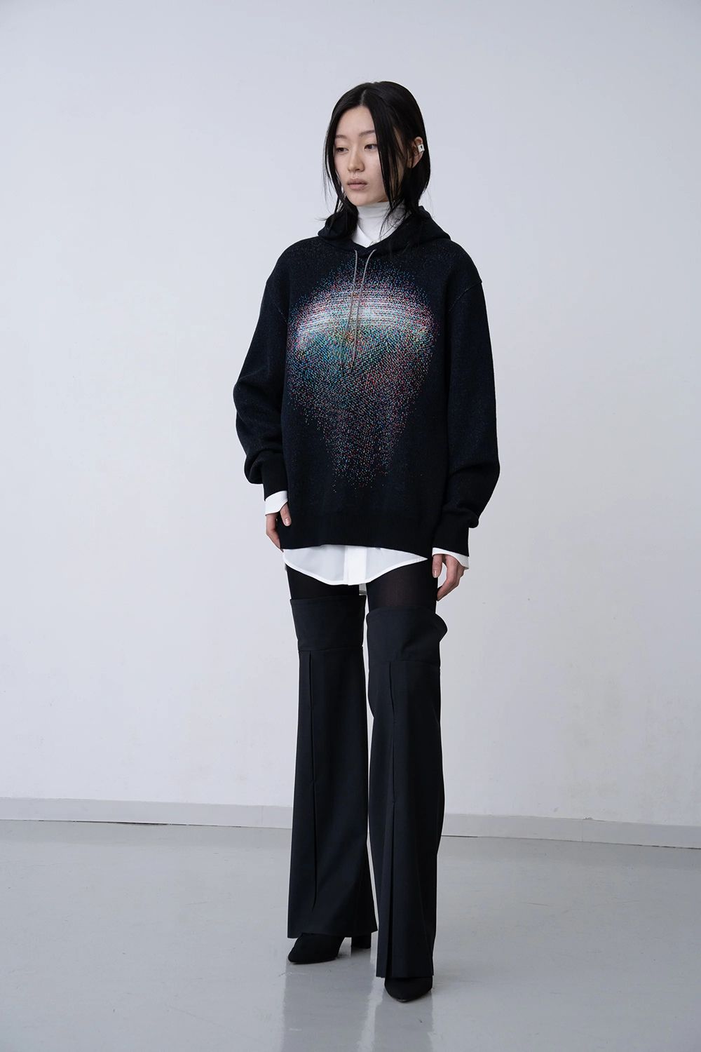 【26AW / 予約受付中】Photon Knit Hoodie [black] - フォトンニットフーディ [ブラック] / FW26KN02