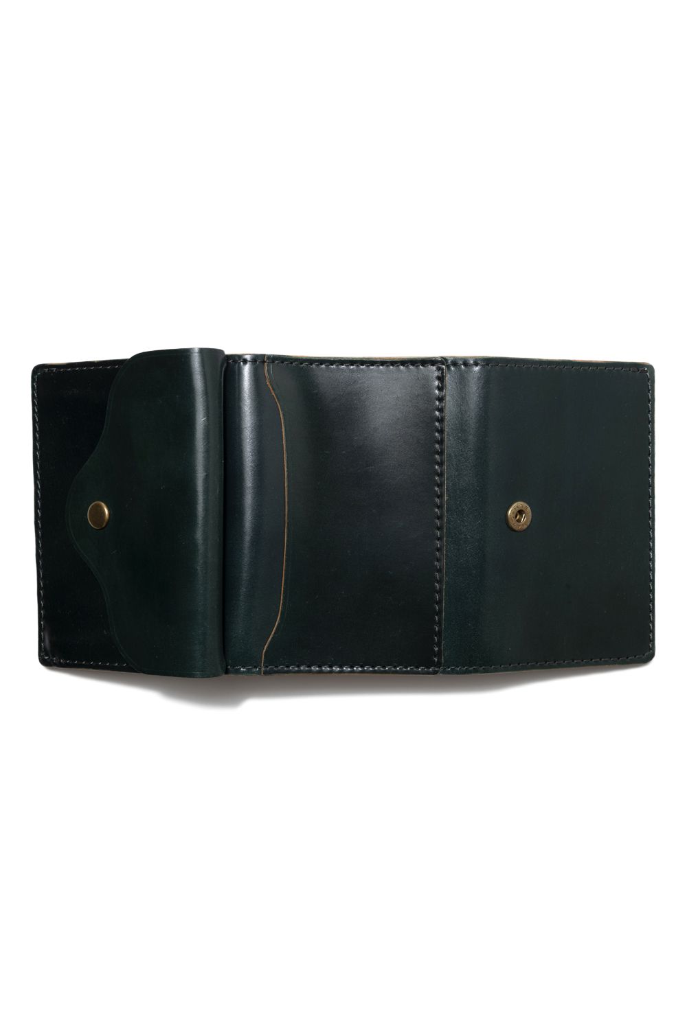【ラスト1点】LEATHER GARRISON POCKET WALLET [GREEN] | シェルコードバン ポケットウォレット (三つ折り) / グリーン