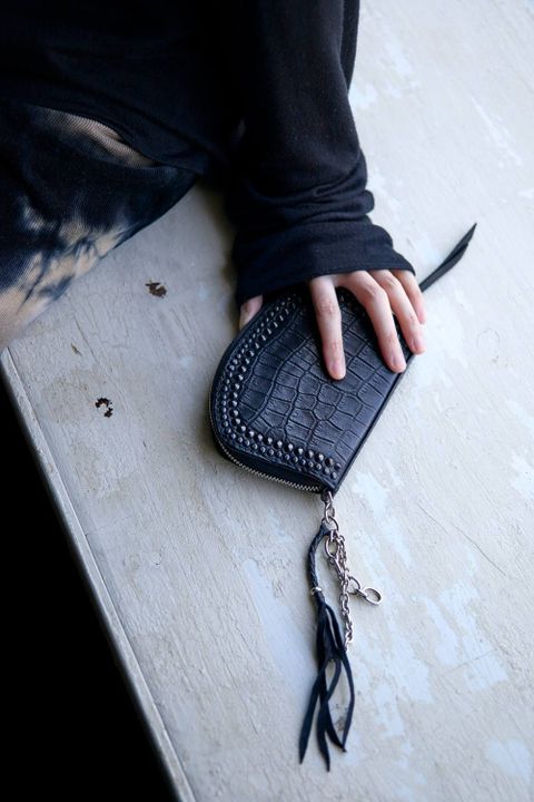 KMRiiケムリ☆レザー×スウェットフーディッドジャケット （KMRii  