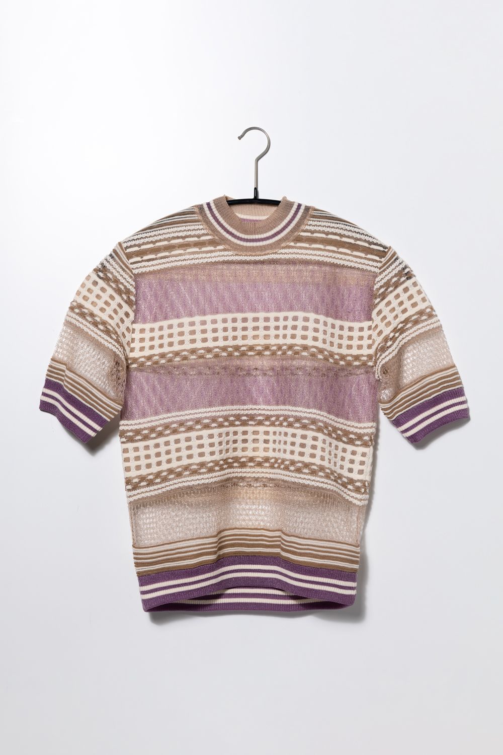 【24SS】ハーフスリーブニット [White,Purple,Black]