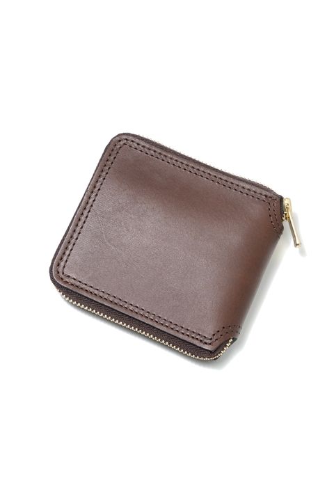 LEATHER VOYAGE ROUND ZIP SHORT WALLET [CORTESIA] | ショートウォレット (ラウンドジップ) [ブラウン