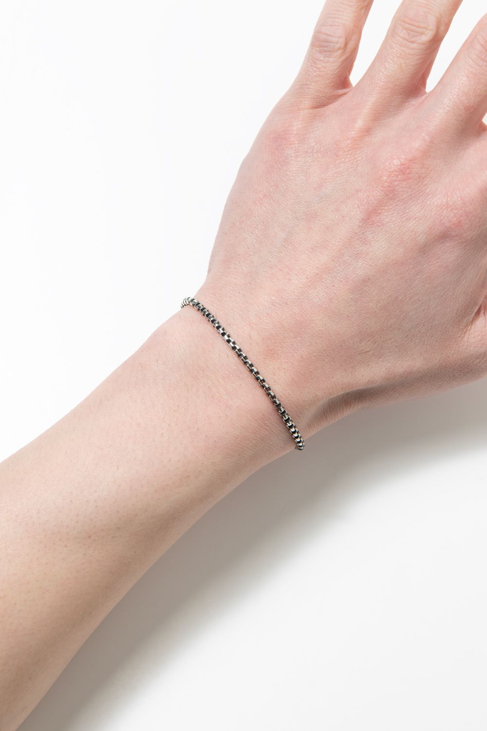 【お取り寄せ可能】NARROW SQUARE BLOCK CHAIN BRACELET [SV] / ナロースクエアブロックチェーンブレスレット [シルバー]