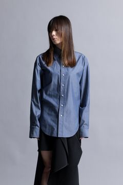 【24AW】GIZA×スーピマコットンストライプシャツ [Blue]