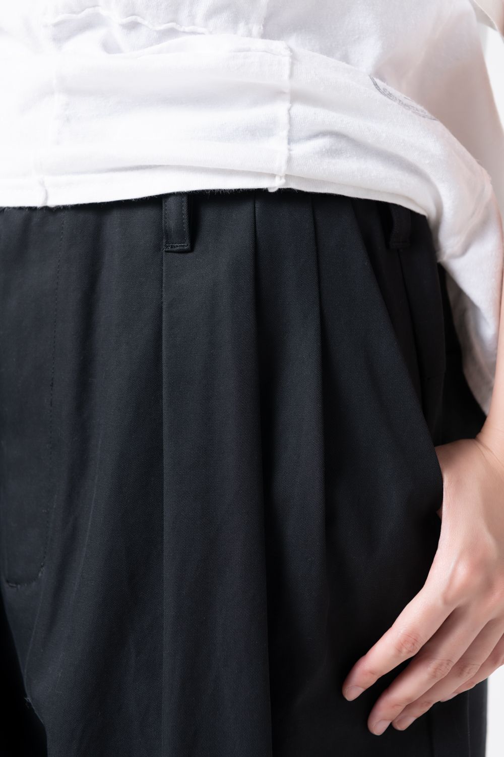 【23AW】tapered pants <FINX COTTON> [BLACK] - テーパードパンツ <フィンクスコットン> [ブラック] / vu-a23-p10