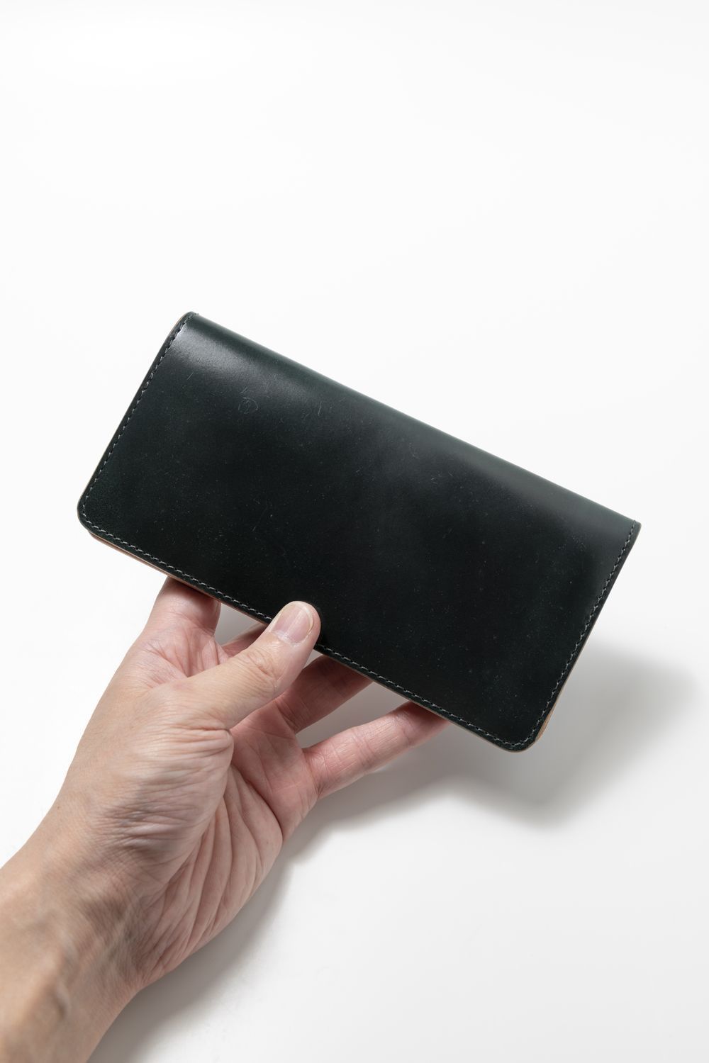 LEATHER GARRISON LONG WALLET [GREEN] | シェルコードバン ロングウォレット / グリーン