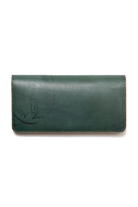 LEATHER GARRISON LONG WALLET [BACKSKIN-ARMY GREEN] TypeB | シェルコードバン ロングウォレット / バックスキン アーミーグリーン