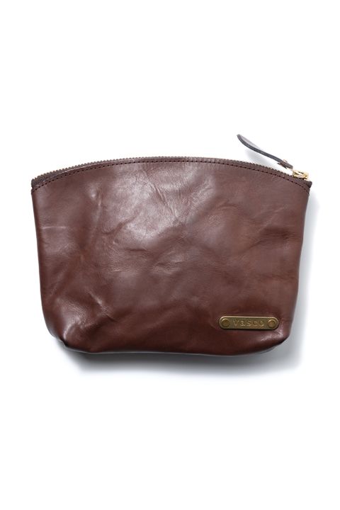 【26AW / 予約受付中】LEATHER TRAVEL PORCH [BROWN] | トラベルポーチ / ブラウン