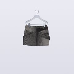 Mirage Bleach Mini Skirt [black]