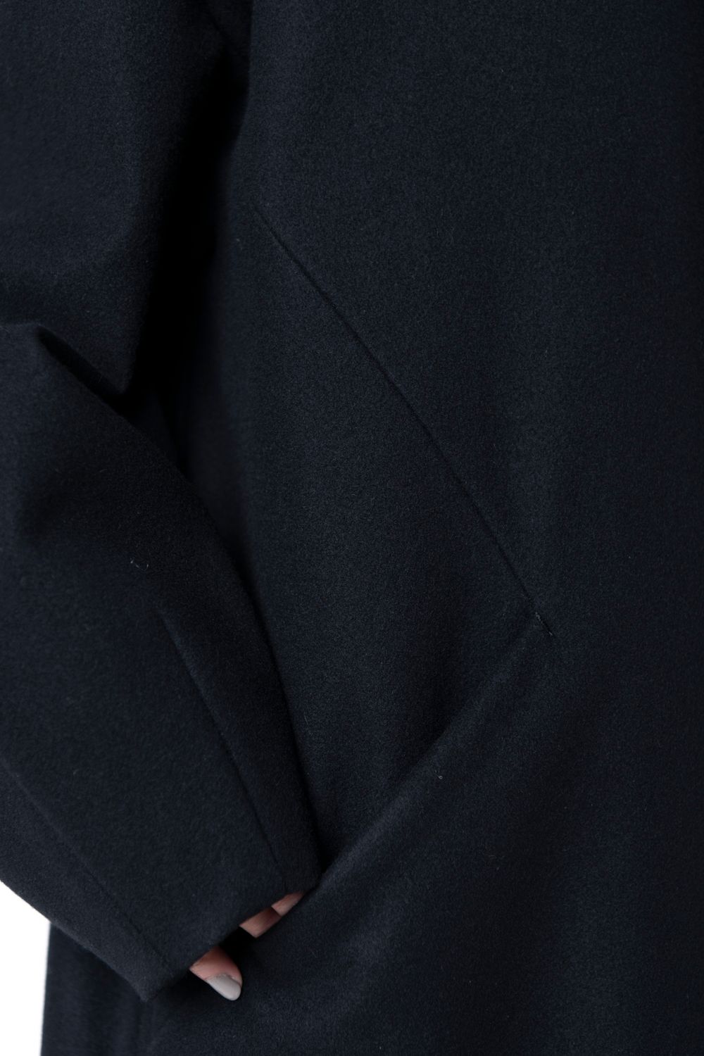 【23AW】long wide coat [BLACK] - ロングワイドコート [ブラック] / vu-a23-c20