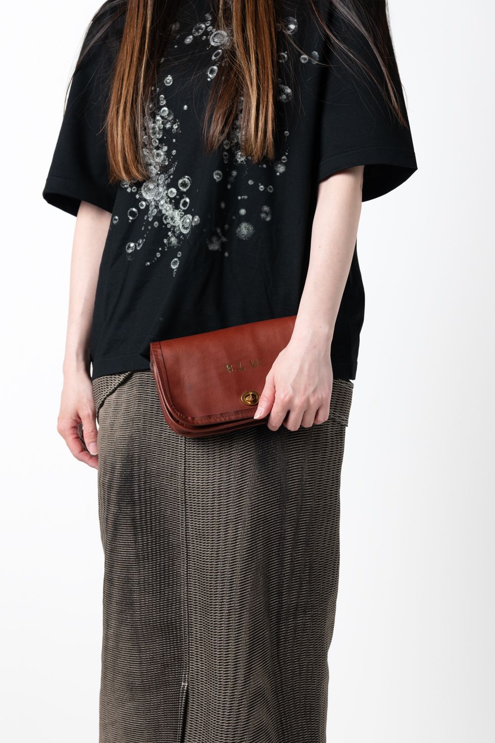 【ラスト1点 / 26SS】LEATHER CARRY SHOULDER BAG [BLACK] | レザーミニショルダーバッグ / ブラック