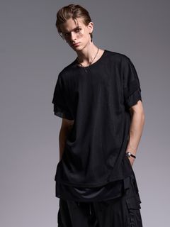 【予約品 1月4日(日) 締切】Crew Neck Layered-T / クルーネック レイヤードTシャツ / ブラック