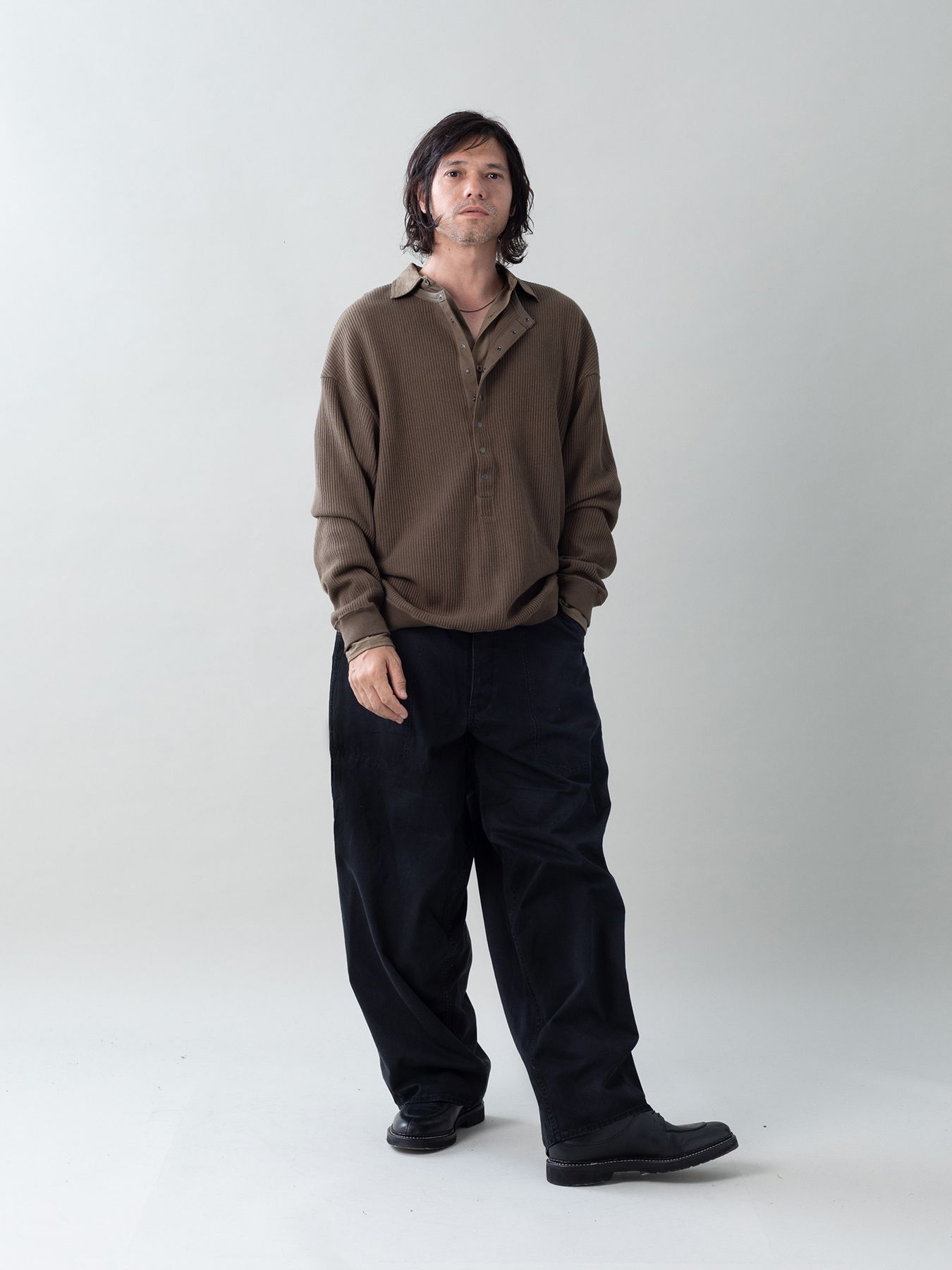 【予約品 5月6日(水) 締切】USN-MIRITARYHERRINGBONE / ミリタリーパンツ / ブラック