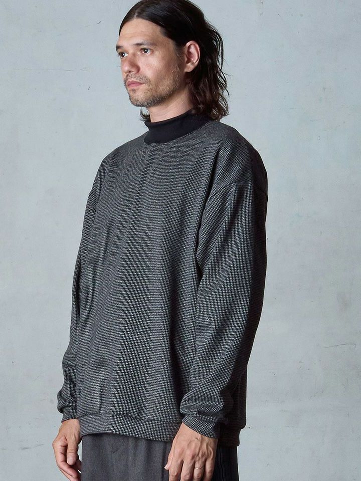 【予約品】 LUXEWEAVE / ハイネック / 千鳥グレー