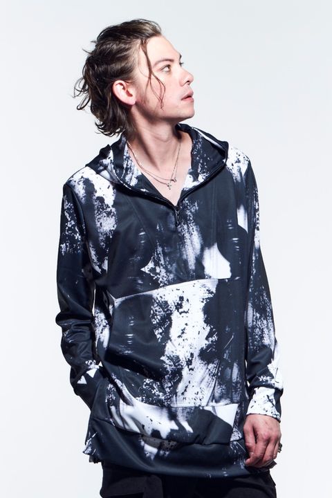 《予約品》 ZippHoodie パーカー InkJetPrintJersey / Black&Grey 【kiryuyrik】 5月入荷予定
