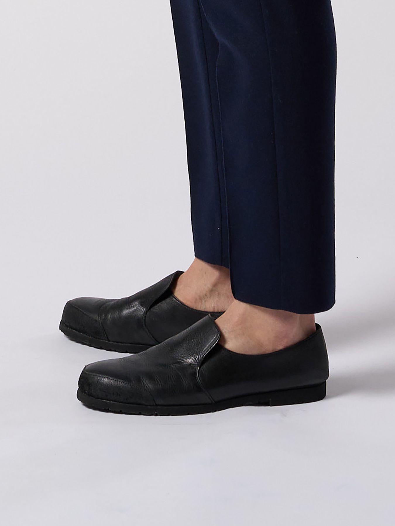 【予約品 4月19日(日) 18時締切】combination slip-on shoes / カーフレザー コンビネーション スリッポン シューズ / ブラック